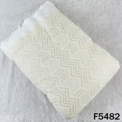 Dyeable Thread Sequins Embroidered Georgette Fabric - F5482