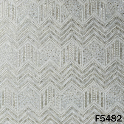 Dyeable Thread Sequins Embroidered Georgette Fabric - F5482