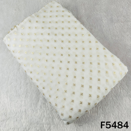 Dyeable Zari Work Chinnon Chiffon Fabric - F5484