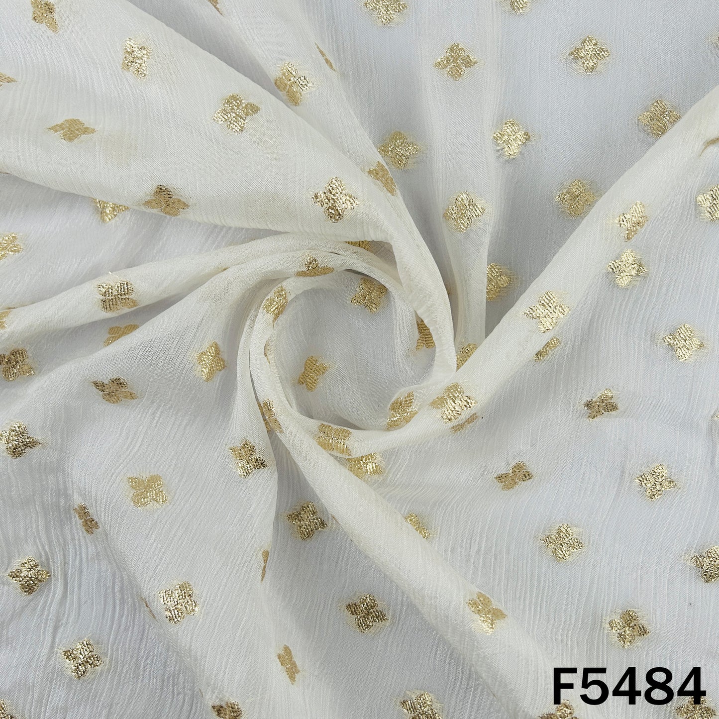 Dyeable Zari Work Chinnon Chiffon Fabric - F5484
