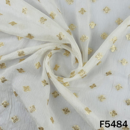Dyeable Zari Work Chinnon Chiffon Fabric - F5484