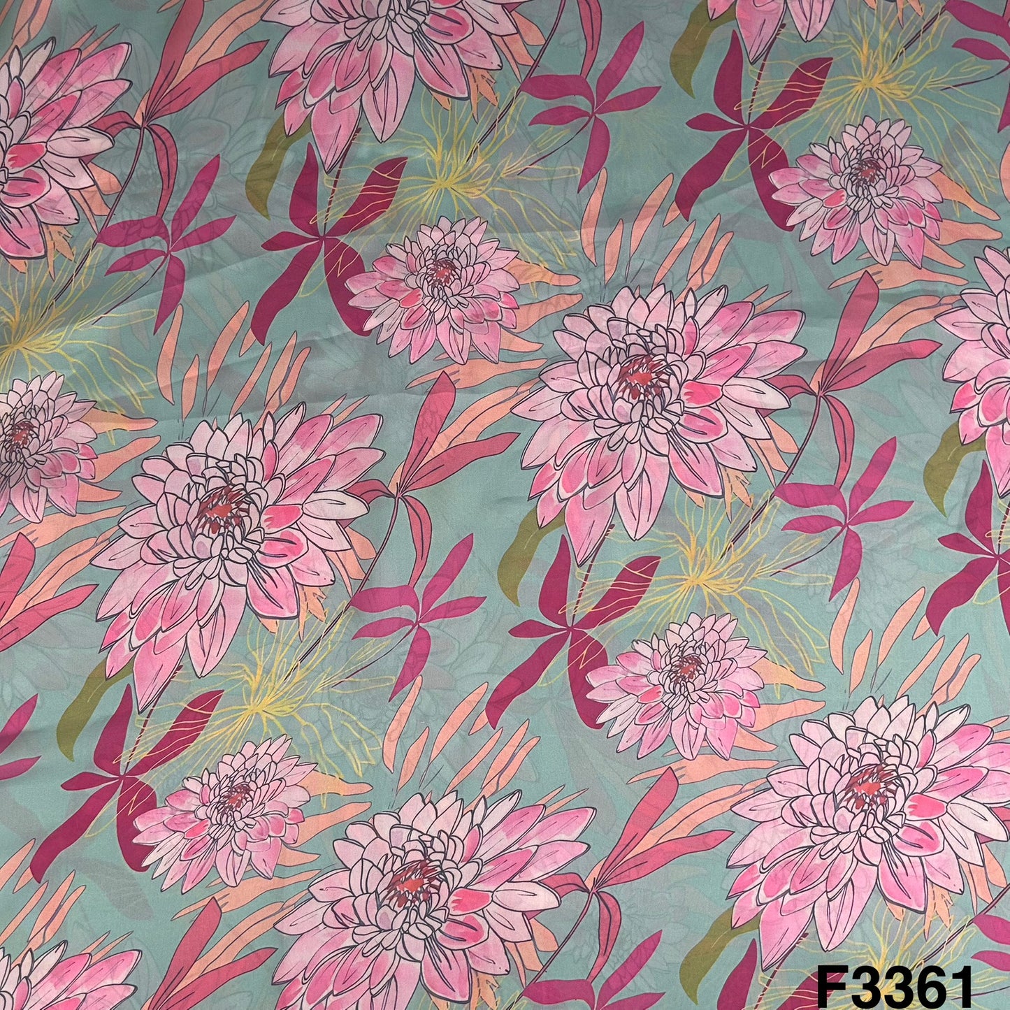 Printed Satin Crepe Fabric-F3361
