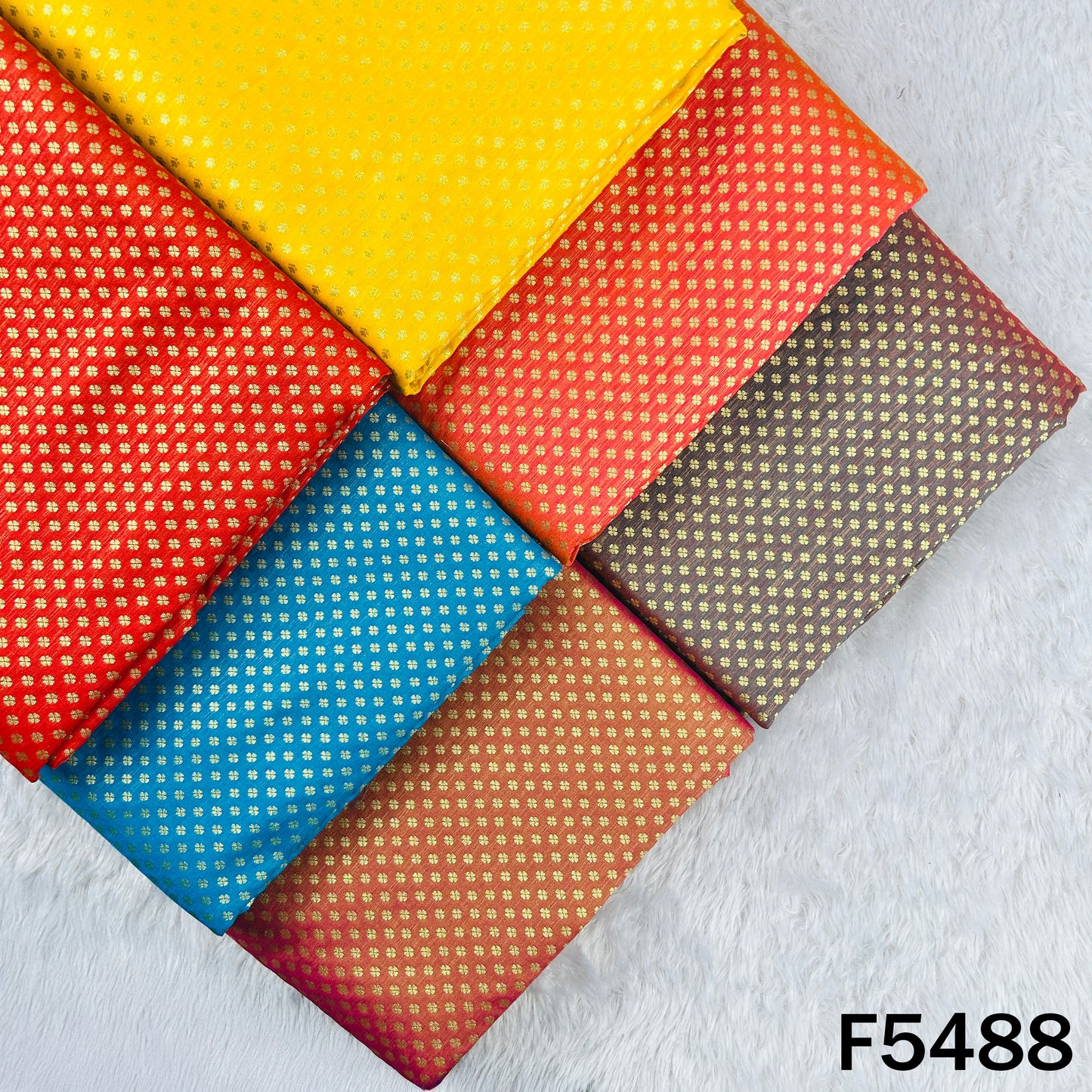 Zari Work Brocade Silk Fabric - F5488