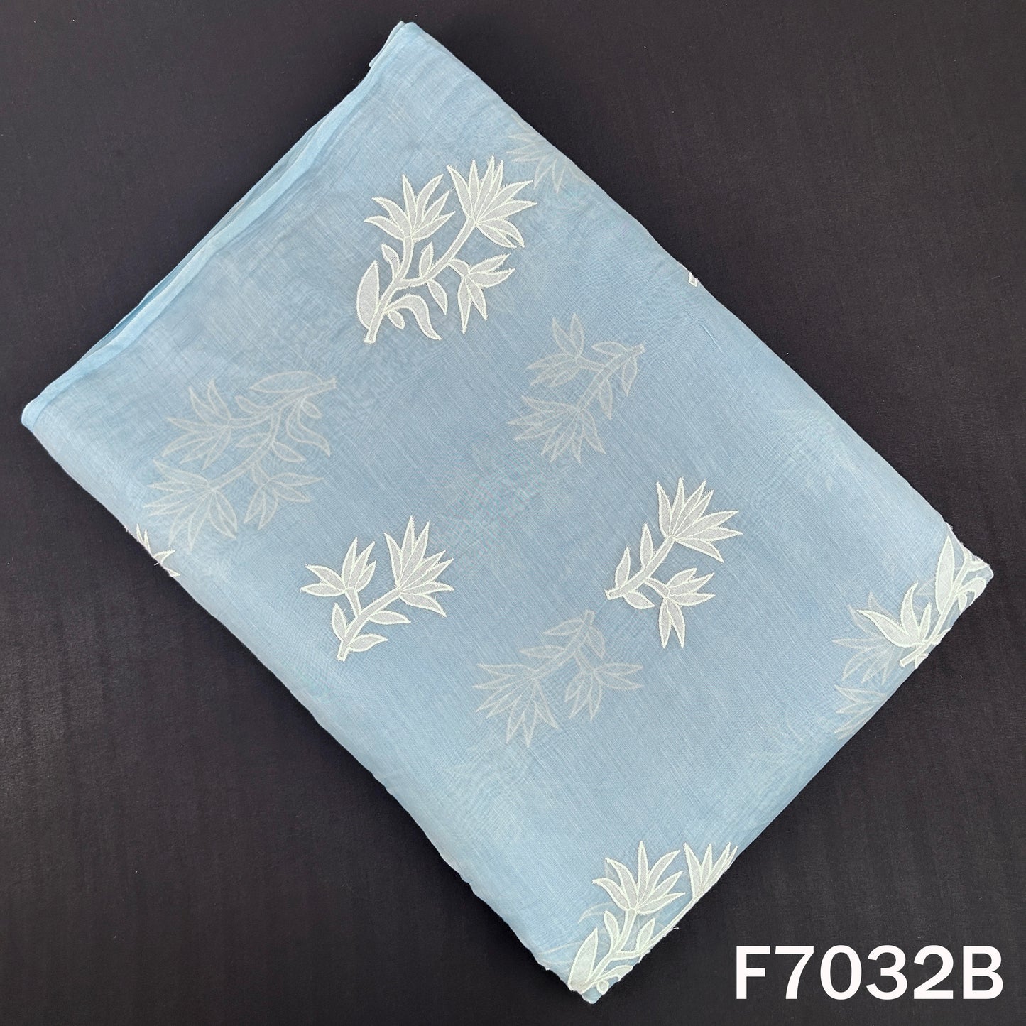Thread Work Pure Mul Chanderi Fabric - F7032