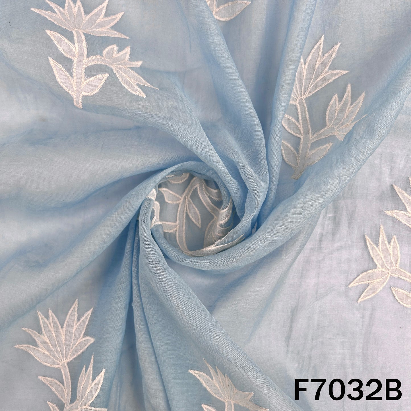 Thread Work Pure Mul Chanderi Fabric - F7032