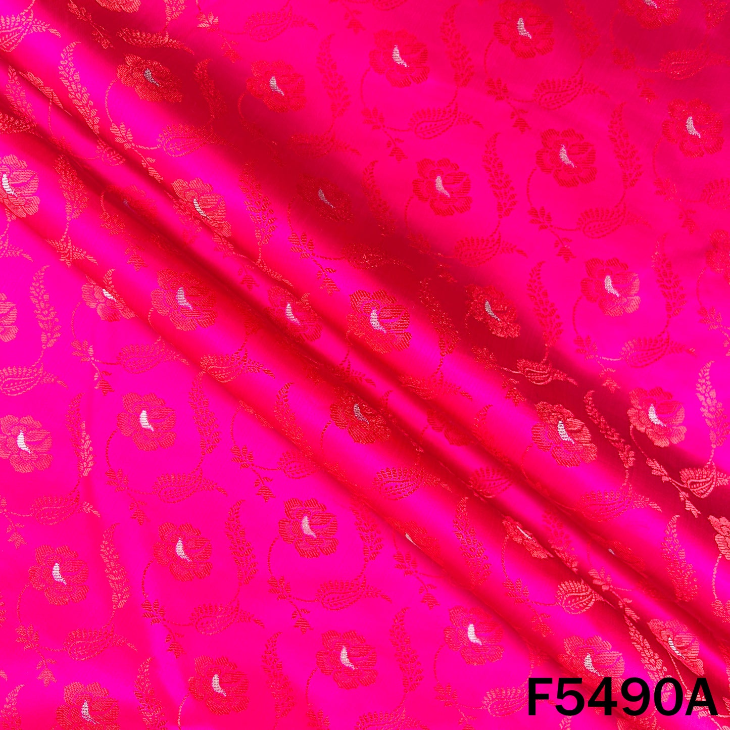 Zari Work Jacquard Silk Fabric - F5490