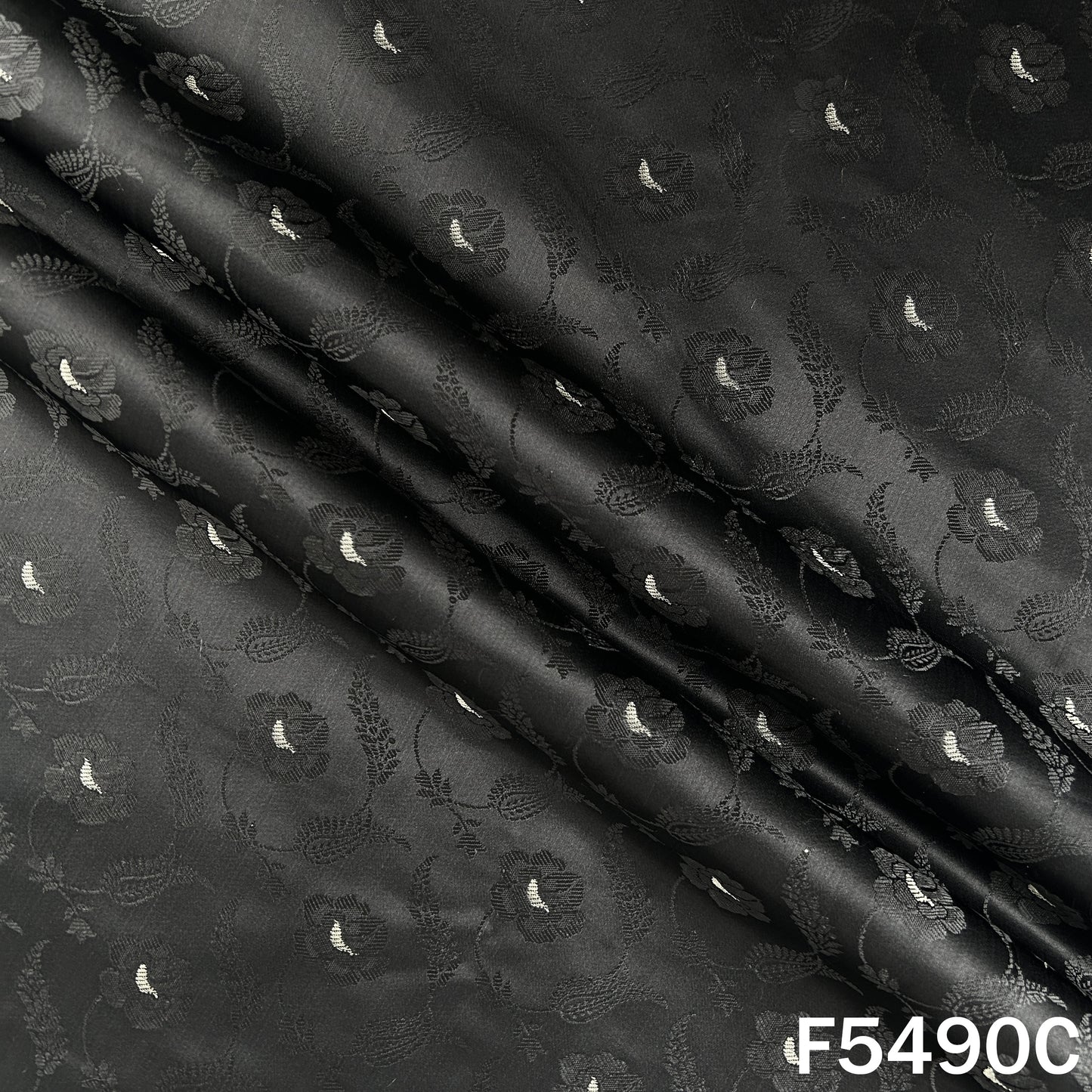 Zari Work Jacquard Silk Fabric - F5490