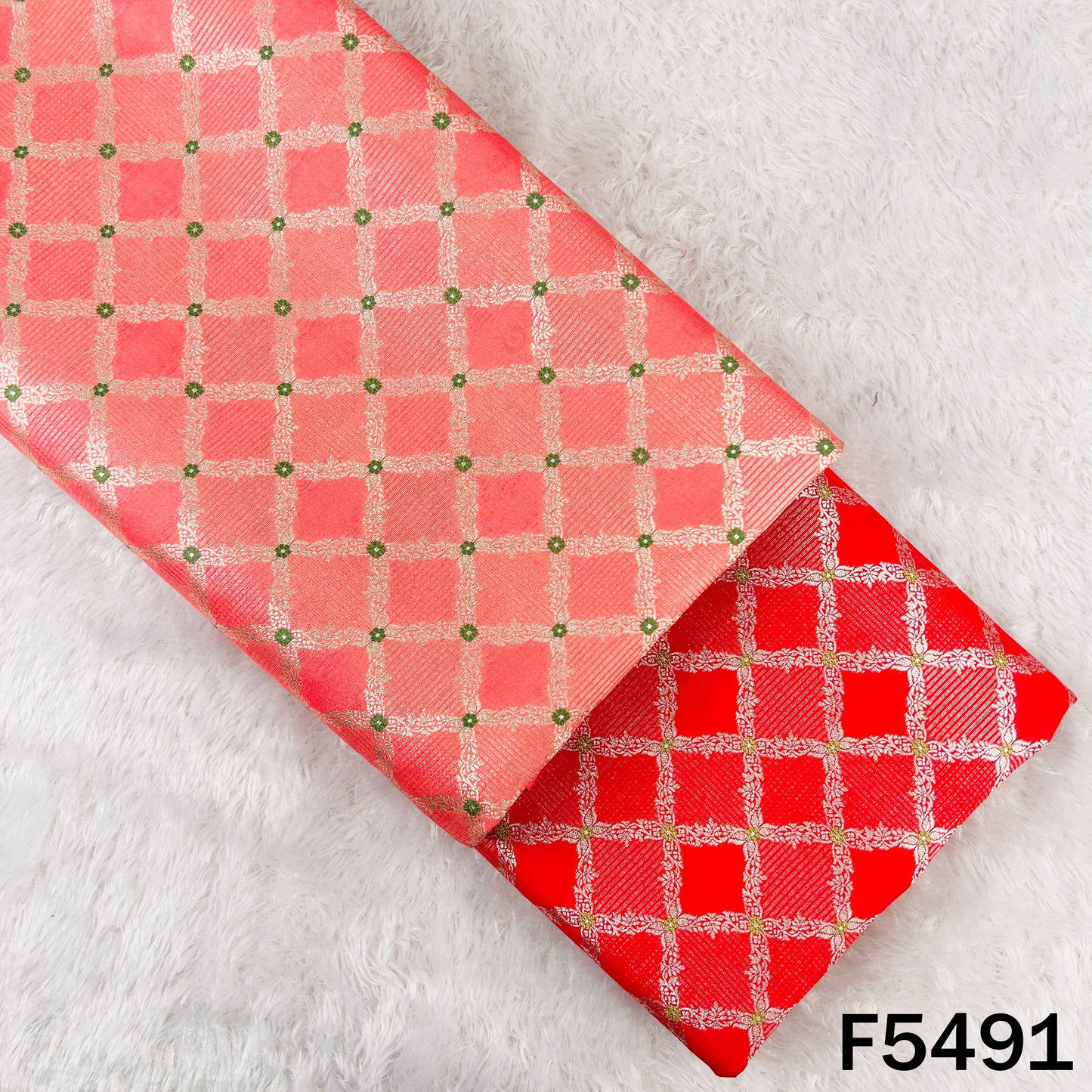 Zari Work Banarasi Brocade Silk Fabric - F5491