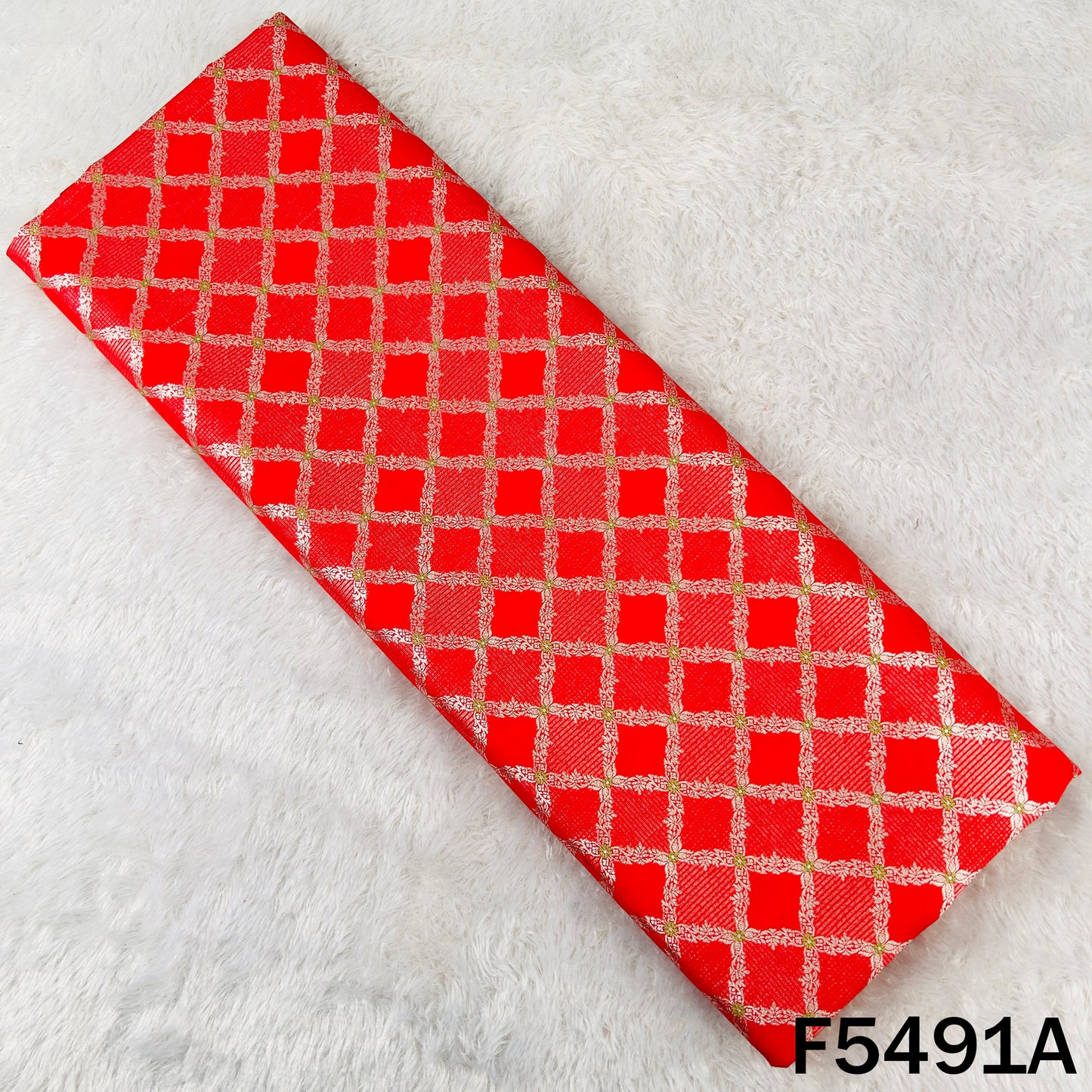 Zari Work Banarasi Brocade Silk Fabric - F5491