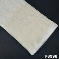 Dyeable Thread Sequins Embroidered Chanderi Silk Fabric - F6996