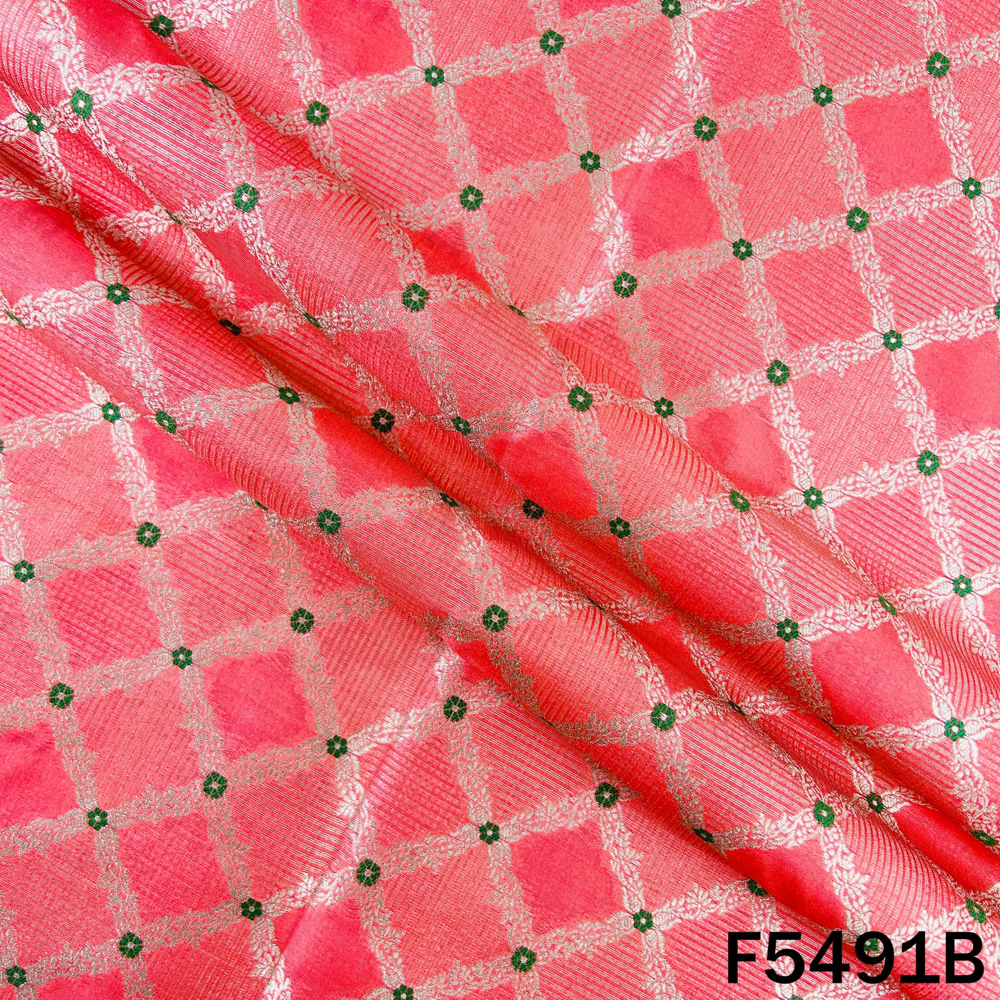 Zari Work Banarasi Brocade Silk Fabric - F5491