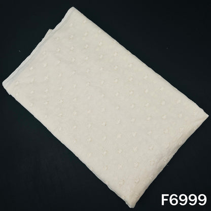 Dyeable Thread Sequins Work Chanderi Silk Fabric - F6999