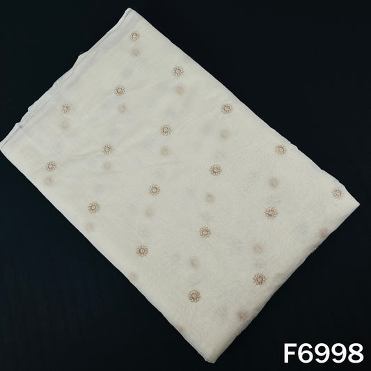 Dyeable Cut Dana Zari Work Chanderi Silk Fabric - F6998