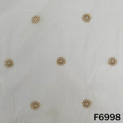 Dyeable Cut Dana Zari Work Chanderi Silk Fabric - F6998
