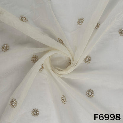 Dyeable Cut Dana Zari Work Chanderi Silk Fabric - F6998