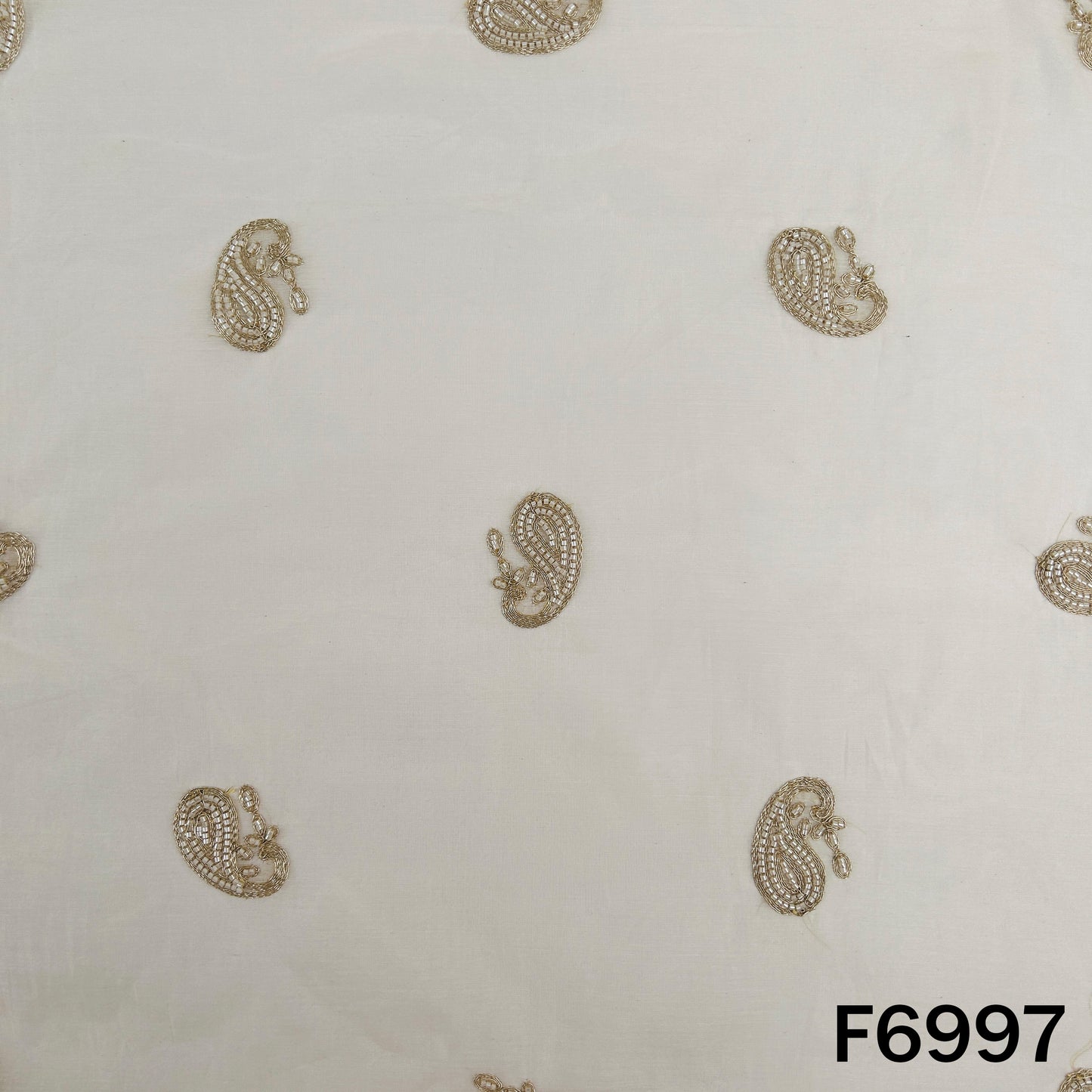 Dyeable Cut Dana Zari Work Chanderi Silk Fabric - F6997