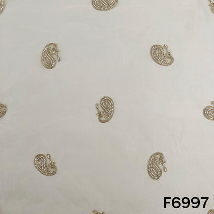Dyeable Cut Dana Zari Work Chanderi Silk Fabric - F6997