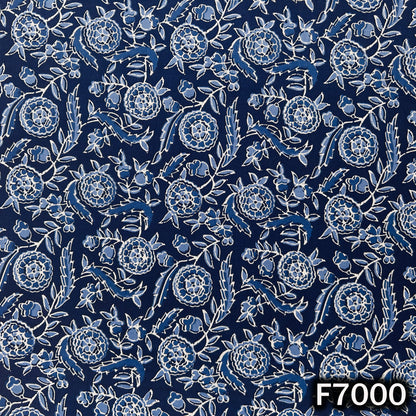 Indigo Print Cambric Cotton Fabric - F7000
