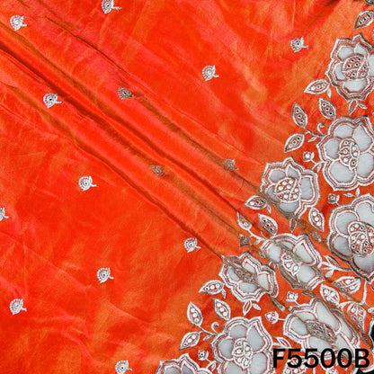 Zari Sequins Faux Mirror Net Patch Work Shimmer Tissue Fabric - F5500