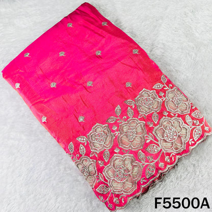 Zari Sequins Faux Mirror Net Patch Work Shimmer Tissue Fabric - F5500