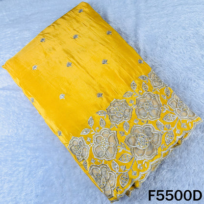 Zari Sequins Faux Mirror Net Patch Work Shimmer Tissue Fabric - F5500