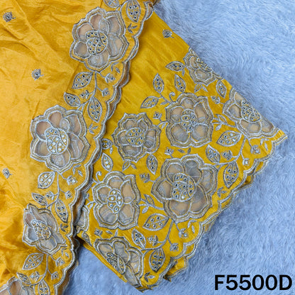 Zari Sequins Faux Mirror Net Patch Work Shimmer Tissue Fabric - F5500