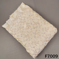 Dyeable Cut Dana Pearls Zari Sequins Embroidered Shimmer Tissue Fabric - F7009