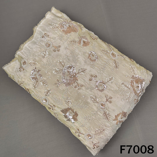 Dyeable Cut Dana Sequins Embroidered Shimmer Tissue Fabric - F7008