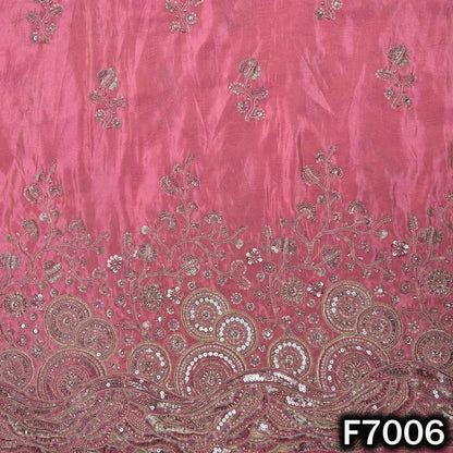 Cut Dana Pearl Zari Sequin Embroidered Shimmer Tissue Fabric - F7006