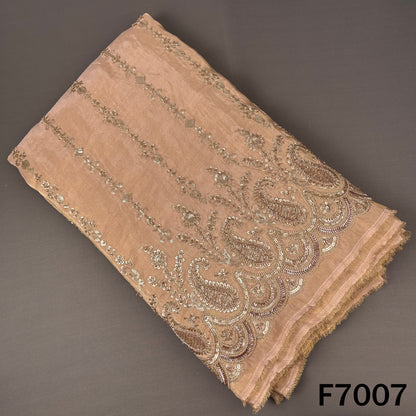 Cut Dana Zari Sequins Embroidered Shimmer Tissue Fabric - F7007