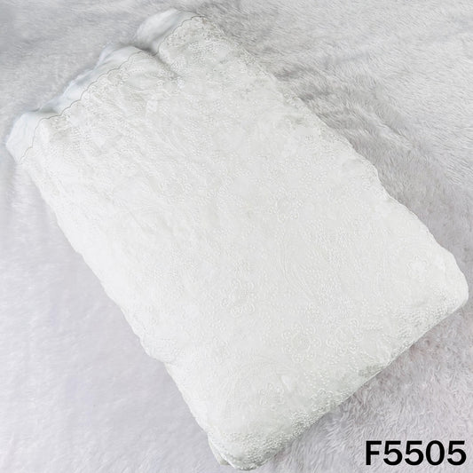 Dyeable Thread Sequins Embroidered Organza Fabric - F5505