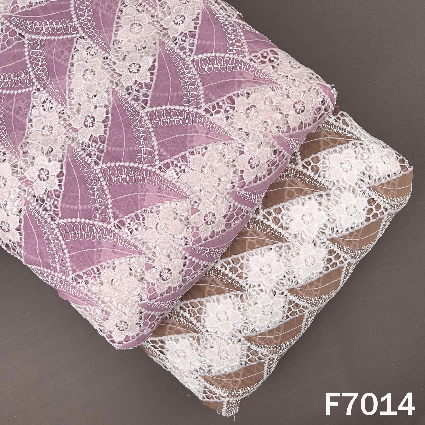 Imported Cut Work Crepe Fabric - F7014
