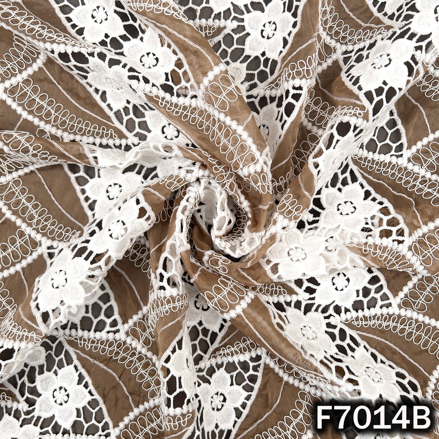 Imported Cut Work Crepe Fabric - F7014