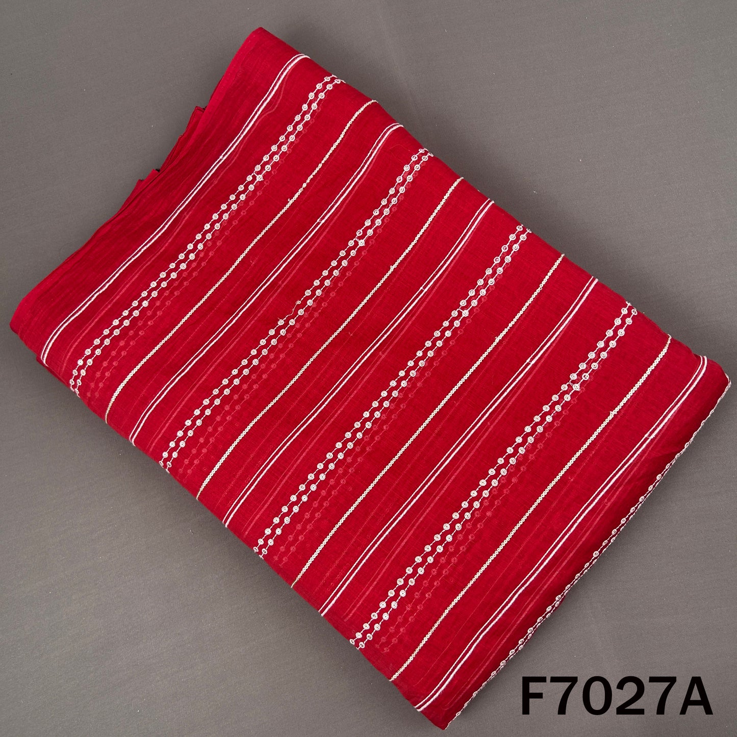 Thread Sequins Work Mul Chanderi Fabric - F7027
