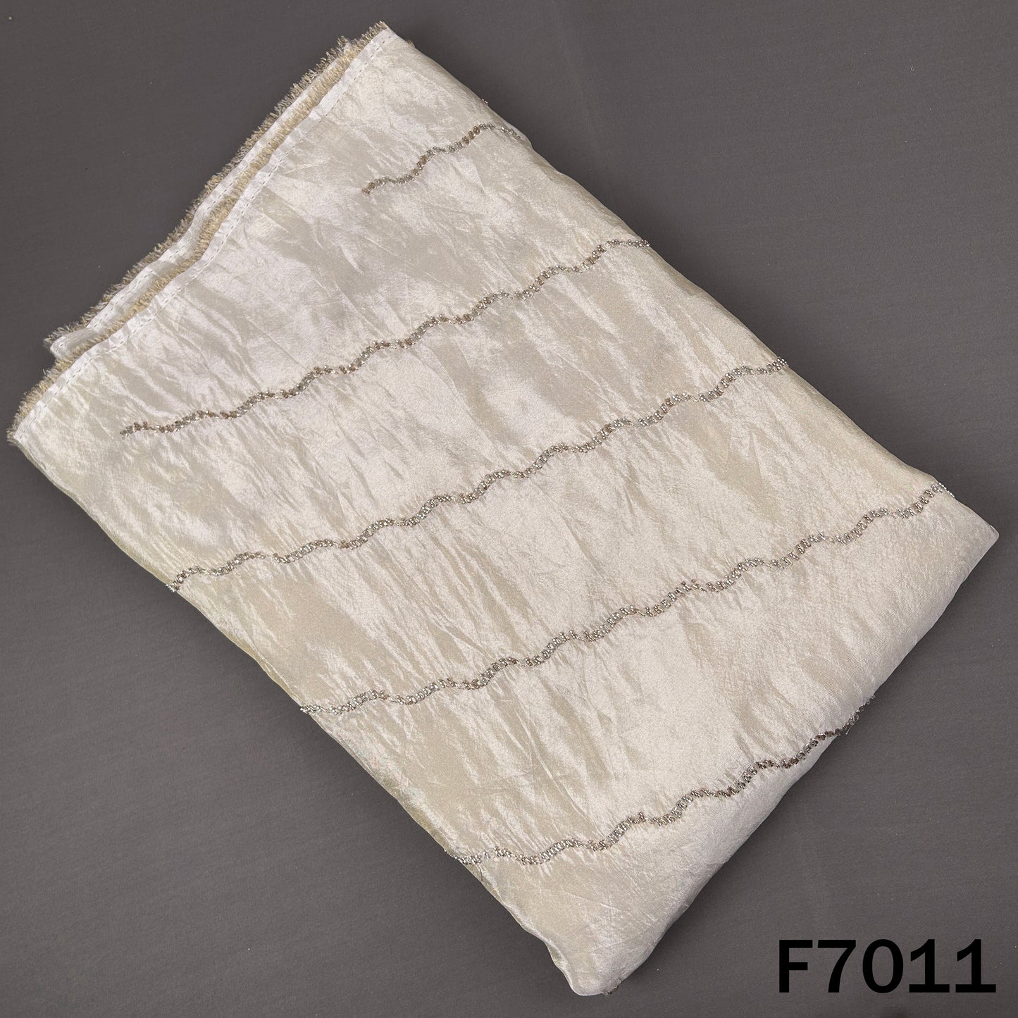 Dyeable Cut Dana Zari Work Shimmer Tissue Fabric - F7011