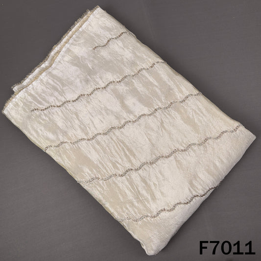 Dyeable Cut Dana Zari Work Shimmer Tissue Fabric - F7011