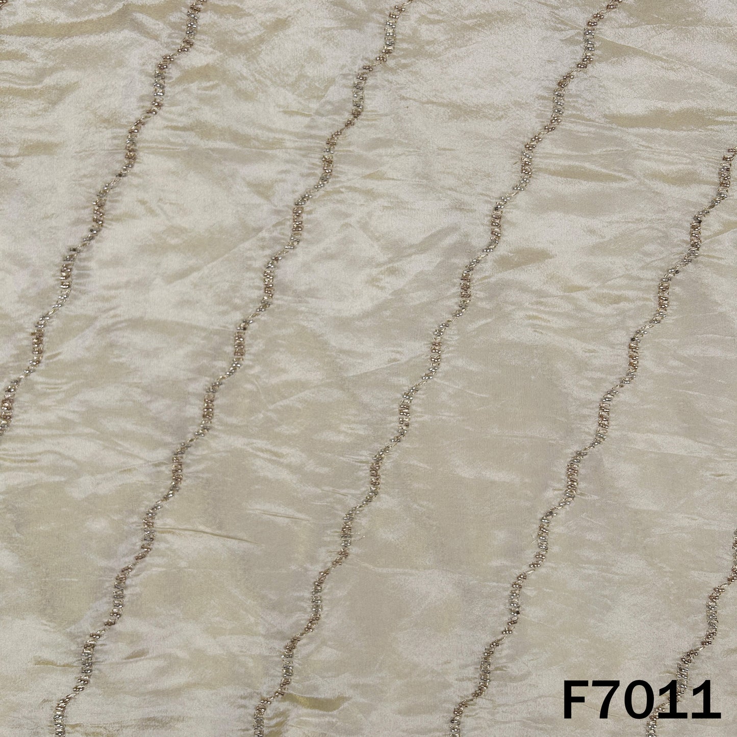 Dyeable Cut Dana Zari Work Shimmer Tissue Fabric - F7011