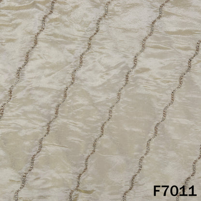 Dyeable Cut Dana Zari Work Shimmer Tissue Fabric - F7011