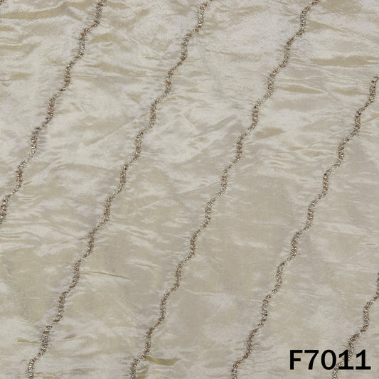 Dyeable Cut Dana Zari Work Shimmer Tissue Fabric - F7011