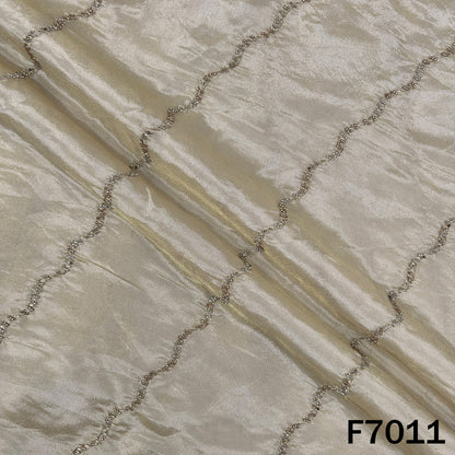 Dyeable Cut Dana Zari Work Shimmer Tissue Fabric - F7011