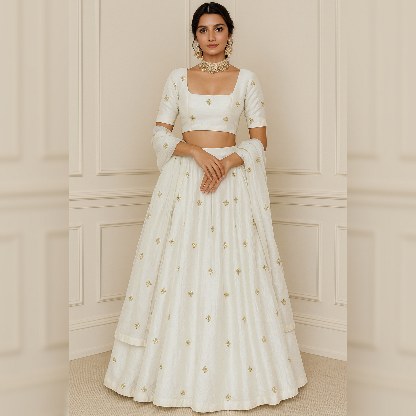 Cut Dana Zari Sequins Work Jimmy Choo Fabric-F4387