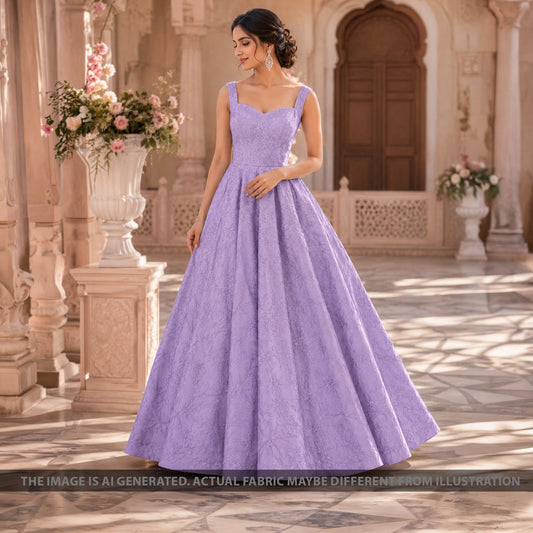 Thread Embroidered Cambric Cotton Fabric - F6859