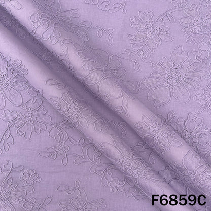 Thread Embroidered Cambric Cotton Fabric - F6859
