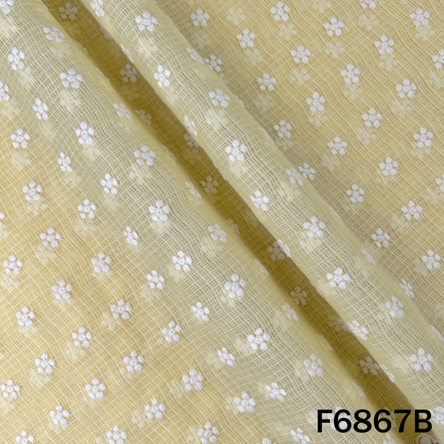Thread Embroidered kota Cotton Fabric - F6867