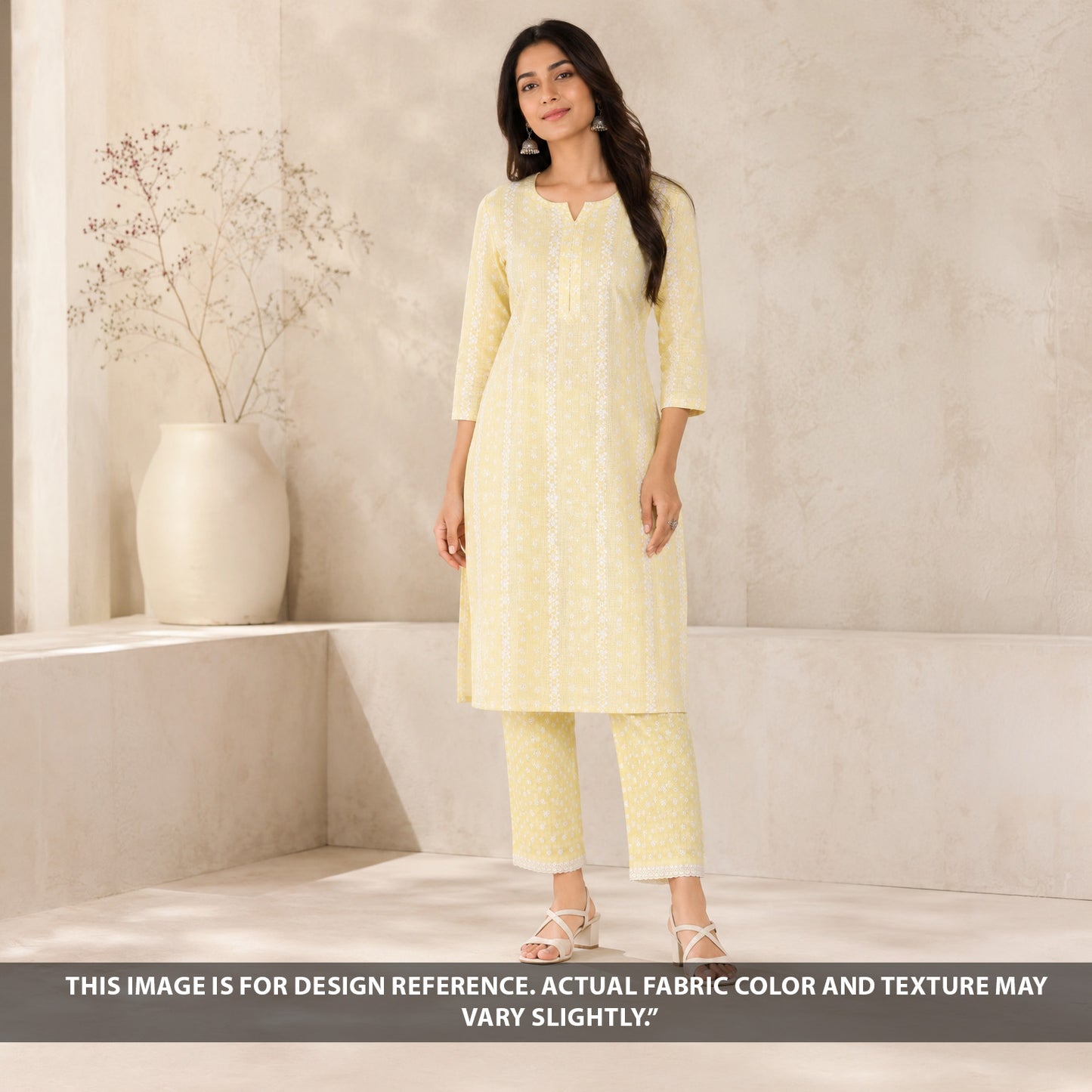 Thread Embroidered kota Cotton Fabric - F6867