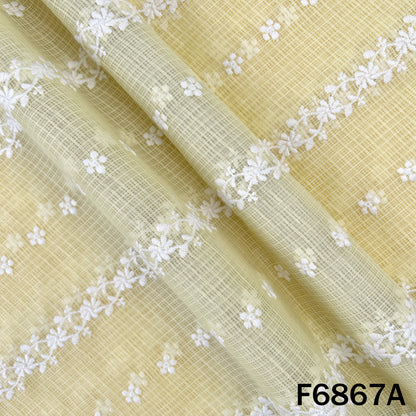 Thread Embroidered kota Cotton Fabric - F6867