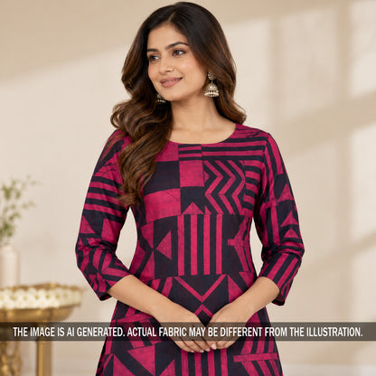 Printed Pure Monga Silk Fabric - F7642