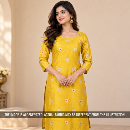 Zari Buti Pure Silk Fabric - F7601
