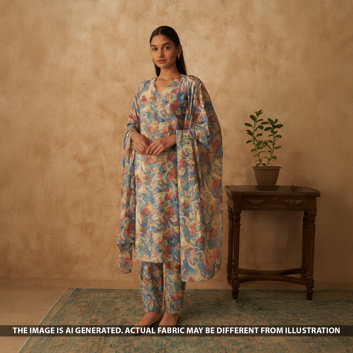 Digital Print Crepe Fabric-F5080