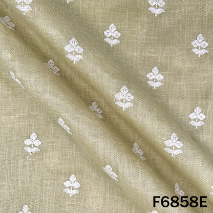 Thread Sequins Work Linen Fabric - F6858